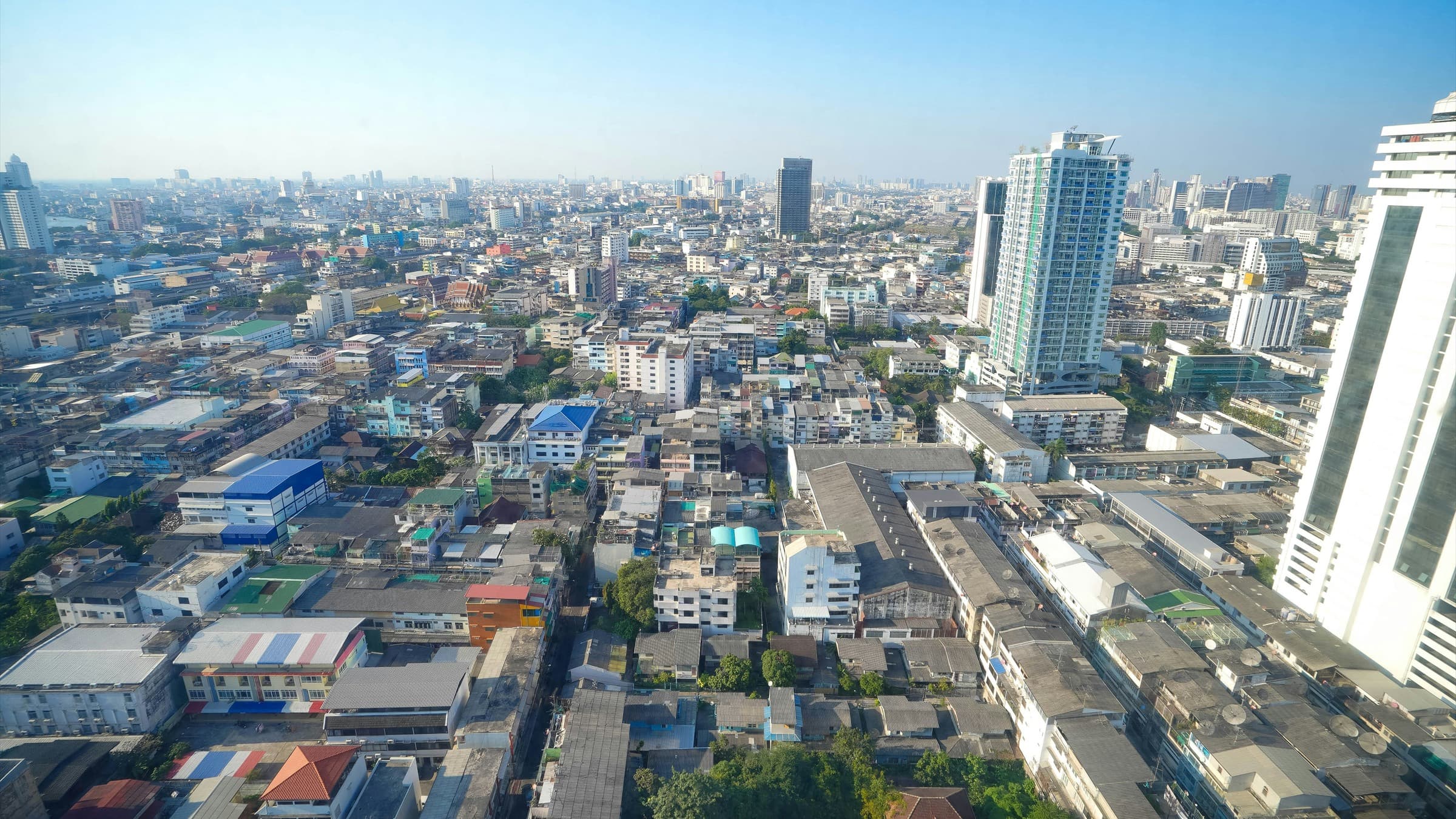 ทิวทัศน์กรุงเทพสำหรับการสำรวจย่านเอกมัย