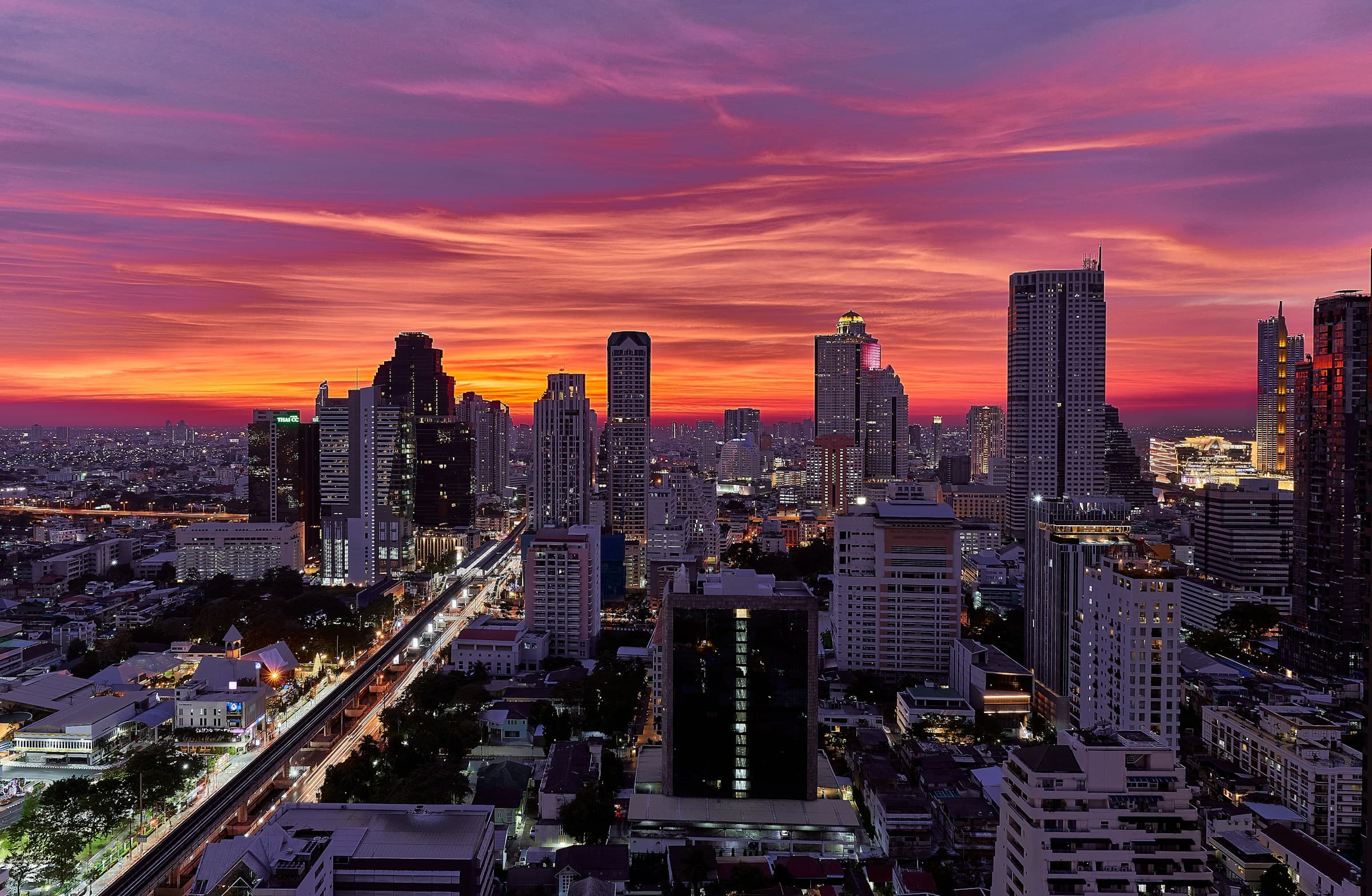 ทิวทัศน์กรุงเทพสำหรับการสำรวจย่านสาทร